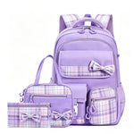 3PCS Waterproof Backpack for School,Oxford Cloth Bookbag Set with Lunch Box & Pencil Case,School Bag for Elementary Middle High School,Back to School Gift,Birthday'S Gift