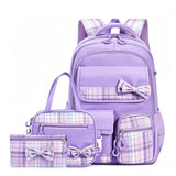 3PCS Waterproof Backpack for School,Oxford Cloth Bookbag Set with Lunch Box & Pencil Case,School Bag for Elementary Middle High School,Back to School Gift,Birthday'S Gift