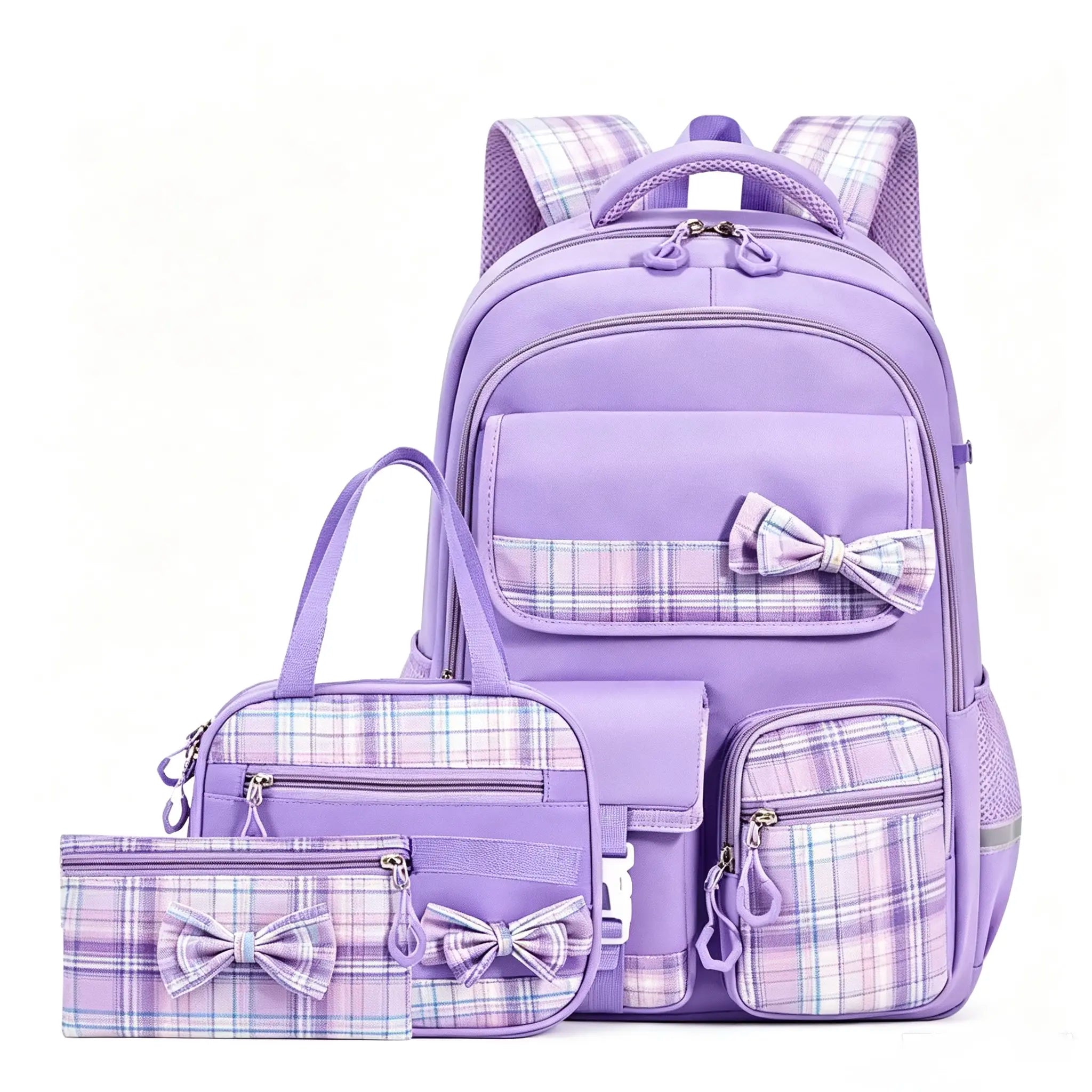 3PCS Waterproof Backpack for School,Oxford Cloth Bookbag Set with Lunch Box & Pencil Case,School Bag for Elementary Middle High School,Back to School Gift,Birthday'S Gift