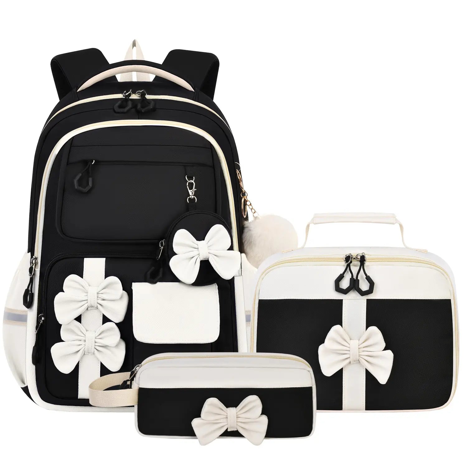3PCS Waterproof Backpack for School,Oxford Cloth Bookbag Set with Lunch Box & Pencil Case,School Bag for Elementary Middle High School,Back to School Gift,Birthday'S Gift