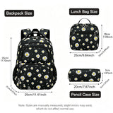 3PCS Waterproof Backpack for School,Oxford Cloth Bookbag Set with Lunch Box & Pencil Case,School Bag for Elementary Middle High School,Back to School Gift,Birthday'S Gift