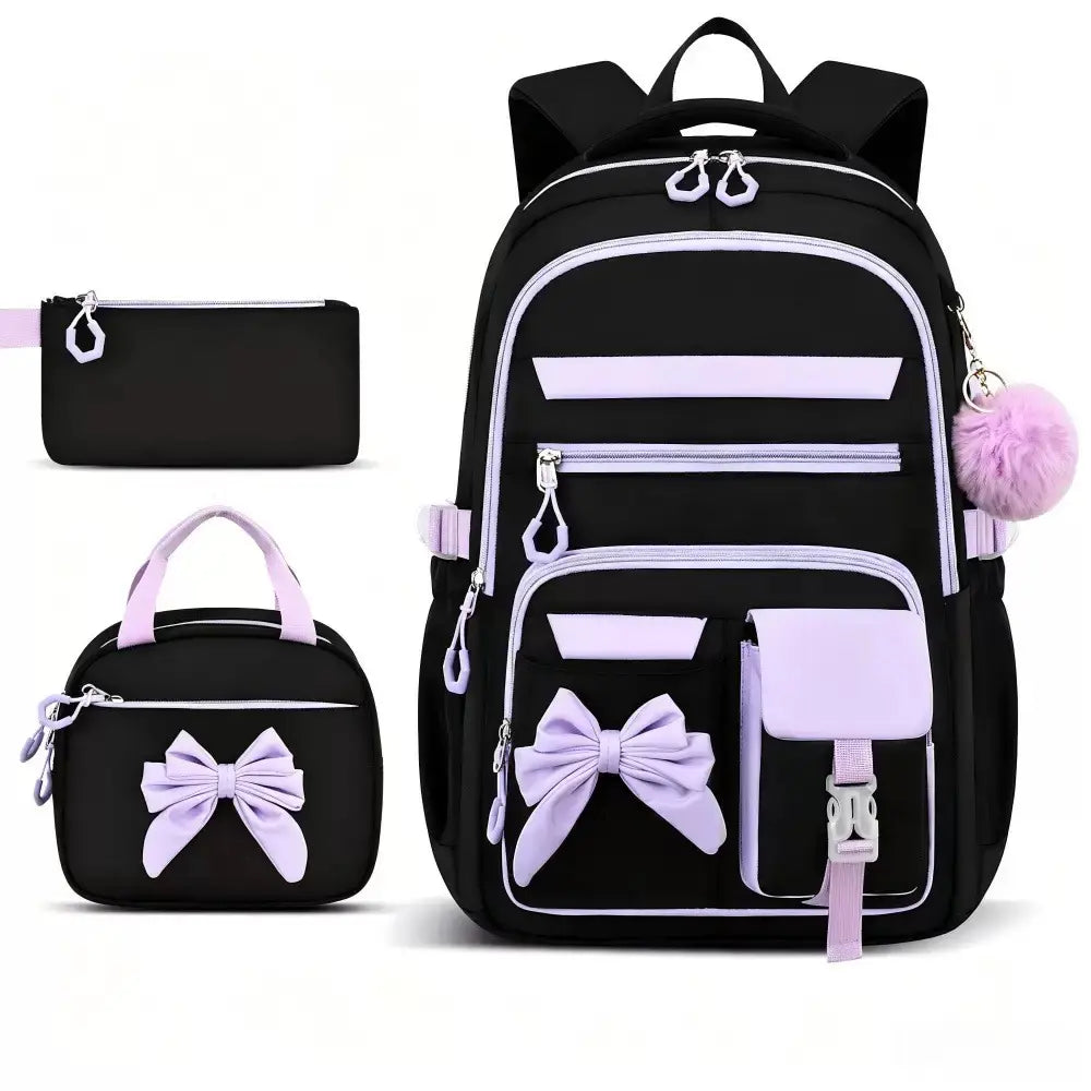 3PCS Waterproof Backpack for School,Oxford Cloth Bookbag Set with Lunch Box & Pencil Case,School Bag for Elementary Middle High School,Back to School Gift,Birthday'S Gift
