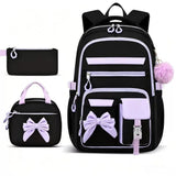 3PCS Waterproof Backpack for School,Oxford Cloth Bookbag Set with Lunch Box & Pencil Case,School Bag for Elementary Middle High School,Back to School Gift,Birthday'S Gift