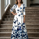 Celine | Cross Wrap Neck Midi Dress