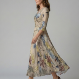 Celine | Cross Wrap Neck Midi Dress