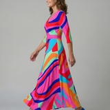 Celine | Cross Wrap Neck Midi Dress