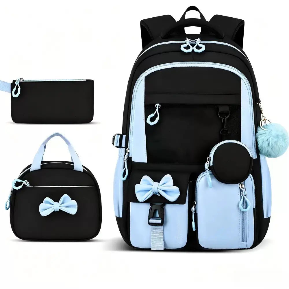 3PCS Waterproof Backpack for School,Oxford Cloth Bookbag Set with Lunch Box & Pencil Case,School Bag for Elementary Middle High School,Back to School Gift,Birthday'S Gift
