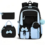 3PCS Waterproof Backpack for School,Oxford Cloth Bookbag Set with Lunch Box & Pencil Case,School Bag for Elementary Middle High School,Back to School Gift,Birthday'S Gift