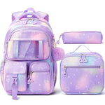 Fimibuke 3PCS Waterproof Backpack for School,Oxford Cloth Bookbag Set with Lunch Box & Pencil Case,School Bag for Elementary Middle High School,Back to School Gift,Birthday'S Gift,Back to School Shopping,Travel Essentials