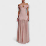 Maelie - Elegantna bezramenska bodycon maxi haljina s cvjetnim ukrasima