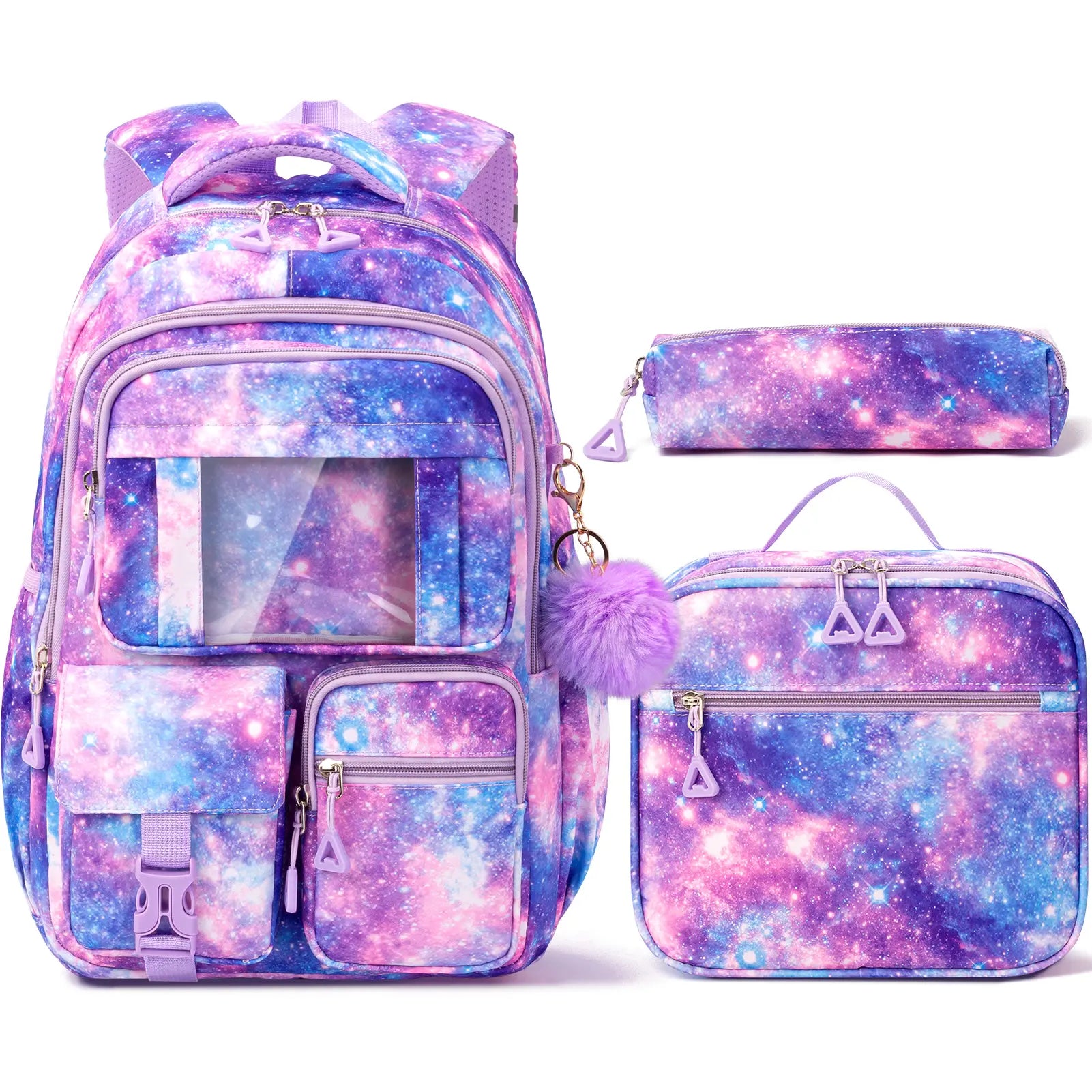 Fimibuke 3PCS Waterproof Backpack for School,Oxford Cloth Bookbag Set with Lunch Box & Pencil Case,School Bag for Elementary Middle High School,Back to School Gift,Birthday'S Gift,Back to School Shopping,Travel Essentials