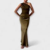 Elegantne maxi haljine s jednim naramenicom i naborkima