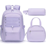 Fimibuke 3PCS Waterproof Backpack for School,Oxford Cloth Bookbag Set with Lunch Box & Pencil Case,School Bag for Elementary Middle High School,Back to School Gift,Birthday'S Gift,Back to School Shopping,Travel Essentials