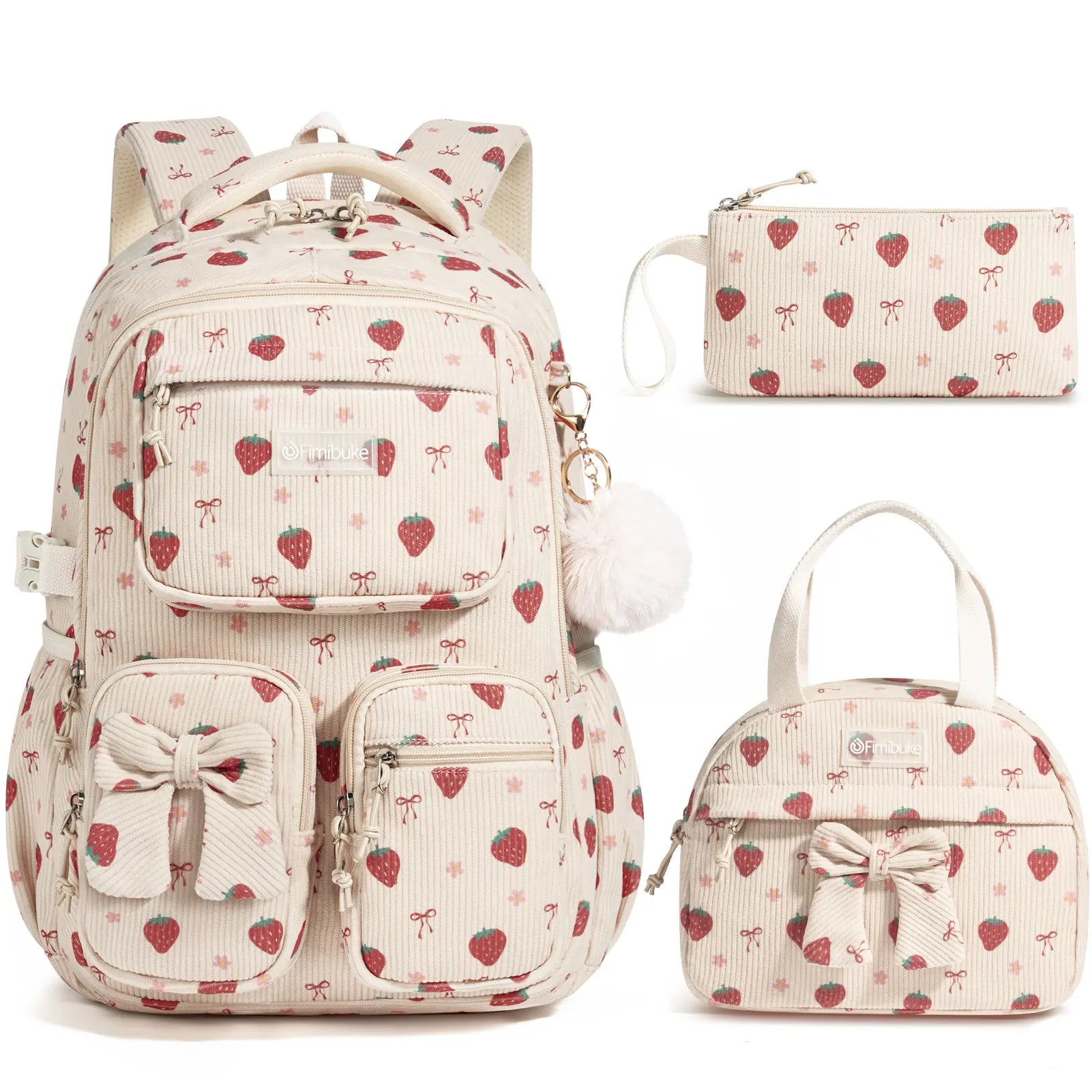 Fimibuke Waterproof Backpack Set – Includes School Bag, Lunch Box & Pencil Case, Lightweight, School Backpack Book Bag for Back-To-School Students,Back to School,Back to School Shopping,Travel Essentials