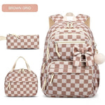 3PCS Waterproof Backpack for School,Oxford Cloth Bookbag Set with Lunch Box & Pencil Case,School Bag for Elementary Middle High School,Back to School Gift,Birthday'S Gift