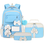 3PCS Waterproof Backpack for School,Oxford Cloth Bookbag Set with Lunch Box & Pencil Case,School Bag for Elementary Middle High School,Back to School Gift,Birthday'S Gift