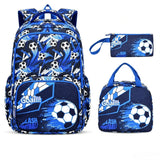 3PCS Waterproof Backpack for School,Oxford Cloth Bookbag Set with Lunch Box & Pencil Case,School Bag for Elementary Middle High School,Back to School Gift,Birthday'S Gift