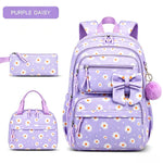 3PCS Waterproof Backpack for School,Oxford Cloth Bookbag Set with Lunch Box & Pencil Case,School Bag for Elementary Middle High School,Back to School Gift,Birthday'S Gift