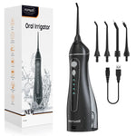 Portable Cordless Water Flosser F18 with 3 Cleaning Modes, Waterproof Design, Rechargeable Battery, and 4 Nozzles for Gum Care