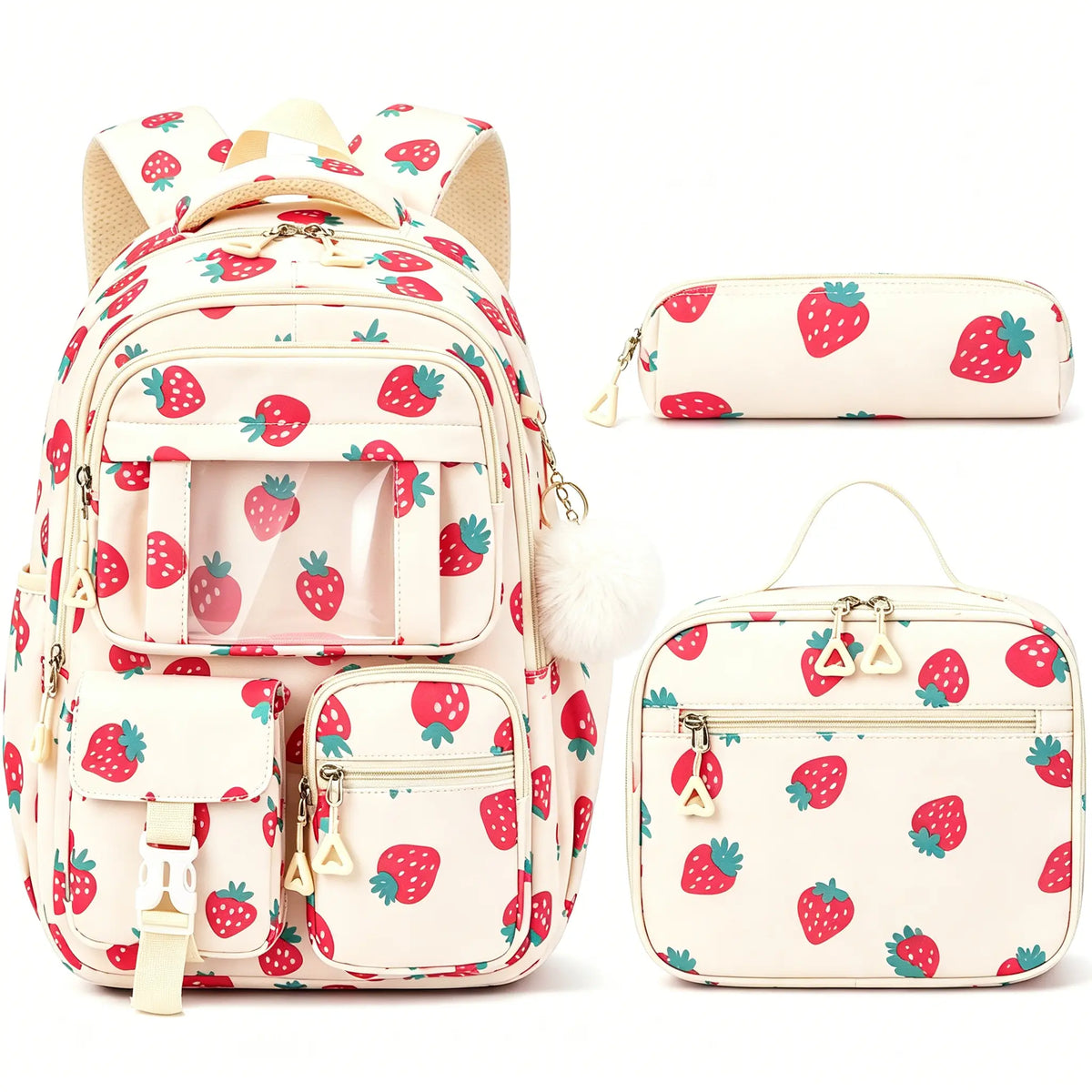 Fimibuke 3PCS Waterproof Backpack for School,Oxford Cloth Bookbag Set with Lunch Box & Pencil Case,School Bag for Elementary Middle High School,Back to School Gift,Birthday'S Gift,Back to School Shopping,Travel Essentials