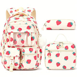 Fimibuke 3PCS Waterproof Backpack for School,Oxford Cloth Bookbag Set with Lunch Box & Pencil Case,School Bag for Elementary Middle High School,Back to School Gift,Birthday'S Gift,Back to School Shopping,Travel Essentials