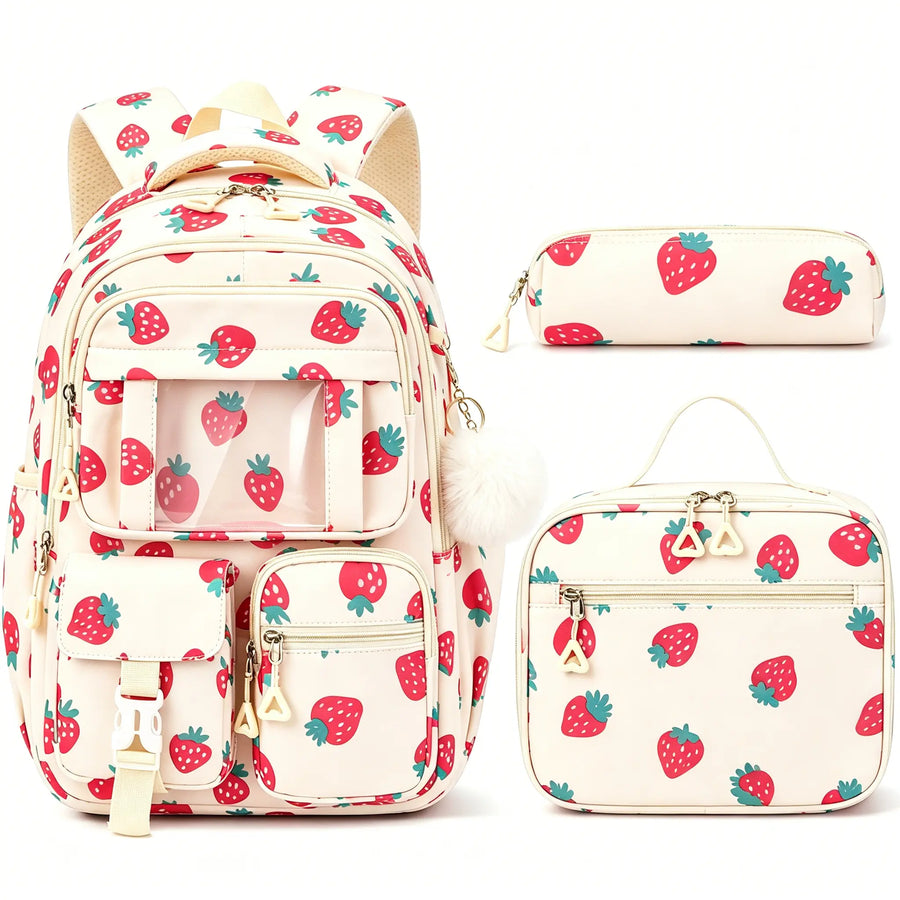Fimibuke 3PCS Waterproof Backpack for School,Oxford Cloth Bookbag Set with Lunch Box & Pencil Case,School Bag for Elementary Middle High School,Back to School Gift,Birthday'S Gift,Back to School Shopping,Travel Essentials