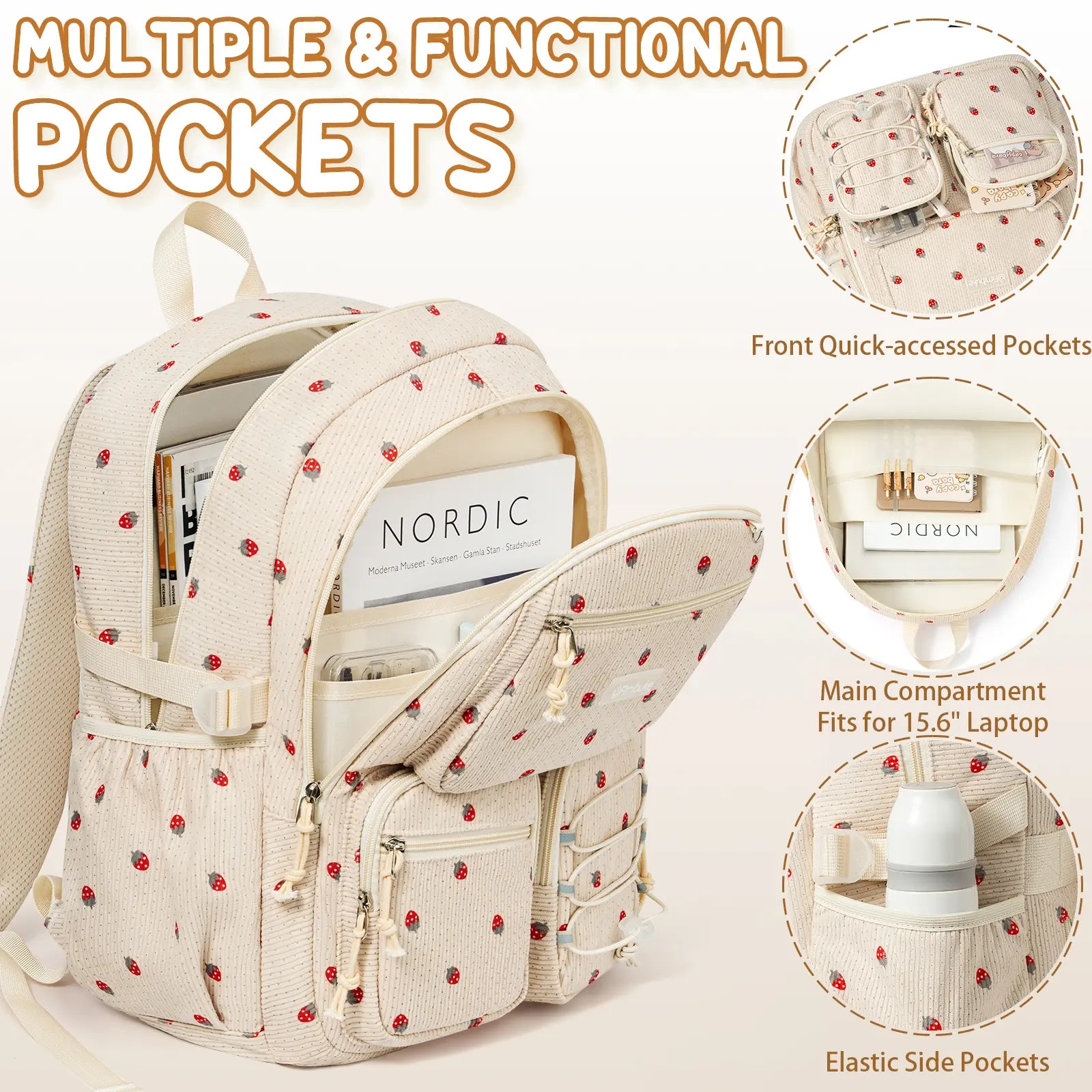 Fimibuke 3PCS Backpack for School,Waterproof Bookbag Set with Lunch Box & Pencil Case,School Bag for Elementary Middle School,Back to School Gift,Birthday'S Gift,Back to School Shopping,Travel Essentials
