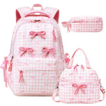 SIMILOVE 3PCS Backpack for School- Corduroy Girls Backpack with Lunch Bag & Pencil Case, School Bag for Elementary Middle High School,Back to School Gift,Birthday'S Gift, Backpacks for School, Bookbag