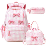 SIMILOVE 3PCS Backpack for School- Corduroy Girls Backpack with Lunch Bag & Pencil Case, School Bag for Elementary Middle High School,Back to School Gift,Birthday'S Gift, Backpacks for School, Bookbag