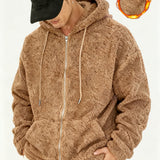 Pearson OBM Men's Plush Winter Thickened Casual Outerwear Fashion High-Quality Zipper Hoodie
