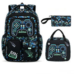 3PCS Waterproof Backpack for School,Oxford Cloth Bookbag Set with Lunch Box & Pencil Case,School Bag for Elementary Middle High School,Back to School Gift,Birthday'S Gift