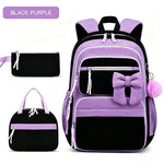 3PCS Waterproof Backpack for School,Oxford Cloth Bookbag Set with Lunch Box & Pencil Case,School Bag for Elementary Middle High School,Back to School Gift,Birthday'S Gift