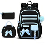 3PCS Waterproof Backpack for School,Oxford Cloth Bookbag Set with Lunch Box & Pencil Case,School Bag for Elementary Middle High School,Back to School Gift,Birthday'S Gift