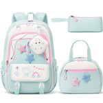 Fimibuke 3PCS Waterproof Backpack for School,Oxford Cloth Bookbag Set with Lunch Box & Pencil Case,School Bag for Elementary Middle High School,Back to School Gift,Birthday'S Gift,Back to School Shopping,Travel Essentials