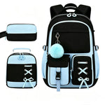 3PCS Waterproof Backpack for School,Oxford Cloth Bookbag Set with Lunch Box & Pencil Case,School Bag for Elementary Middle High School,Back to School Gift,Birthday'S Gift