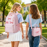 SIMILOVE 3PCS Backpack for School- Corduroy Girls Backpack with Lunch Bag & Pencil Case, School Bag for Elementary Middle High School,Back to School Gift,Birthday'S Gift, Backpacks for School, Bookbag