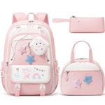 Fimibuke 3PCS Backpack for School,Waterproof Bookbag Set with Lunch Box & Pencil Case,School Bag for Elementary Middle School,Back to School Gift,Birthday'S Gift,Back to School Shopping,Travel Essentials