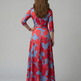 Celine | Cross Wrap Neck Midi Dress