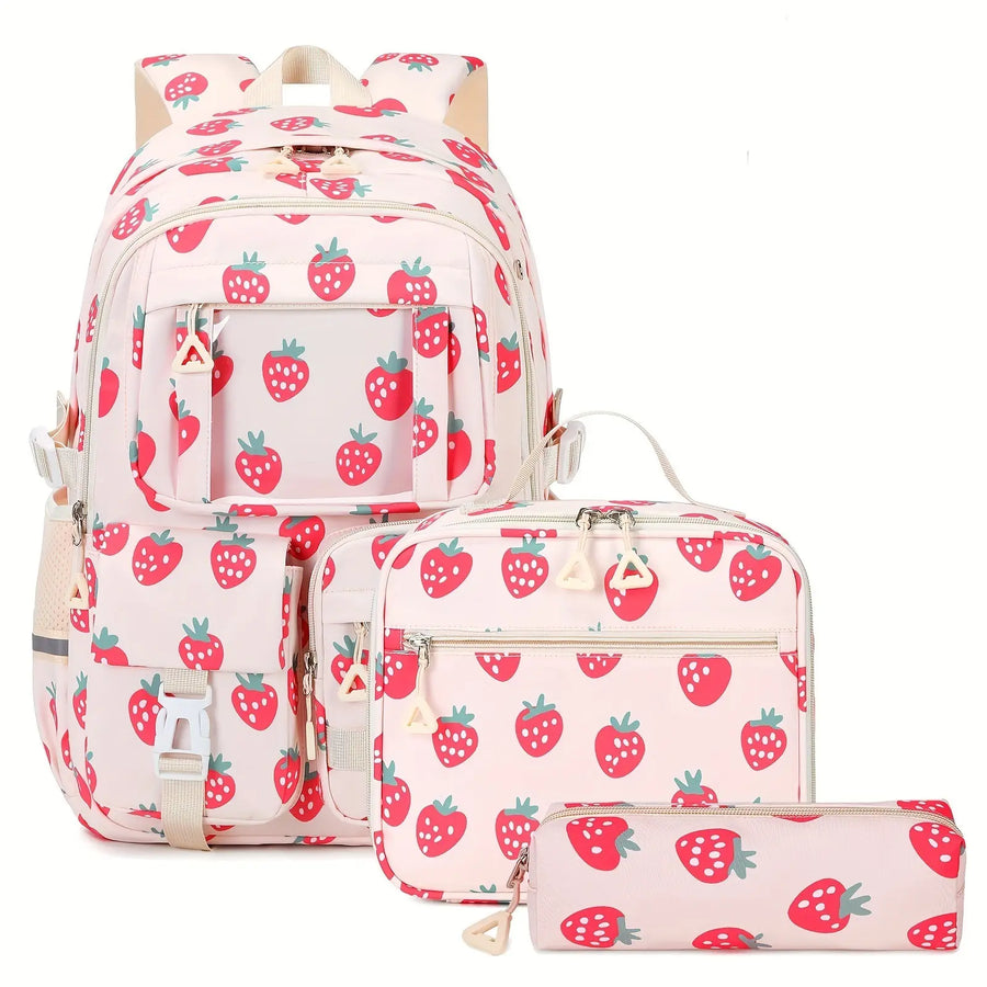 3PCS Waterproof Backpack for School,Oxford Cloth Bookbag Set with Lunch Box & Pencil Case,School Bag for Elementary Middle High School,Back to School Gift,Birthday'S Gift