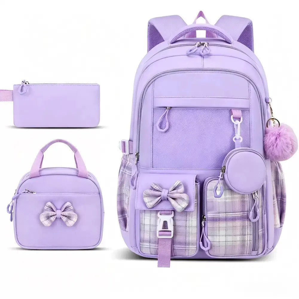 3PCS Waterproof Backpack for School,Oxford Cloth Bookbag Set with Lunch Box & Pencil Case,School Bag for Elementary Middle High School,Back to School Gift,Birthday'S Gift