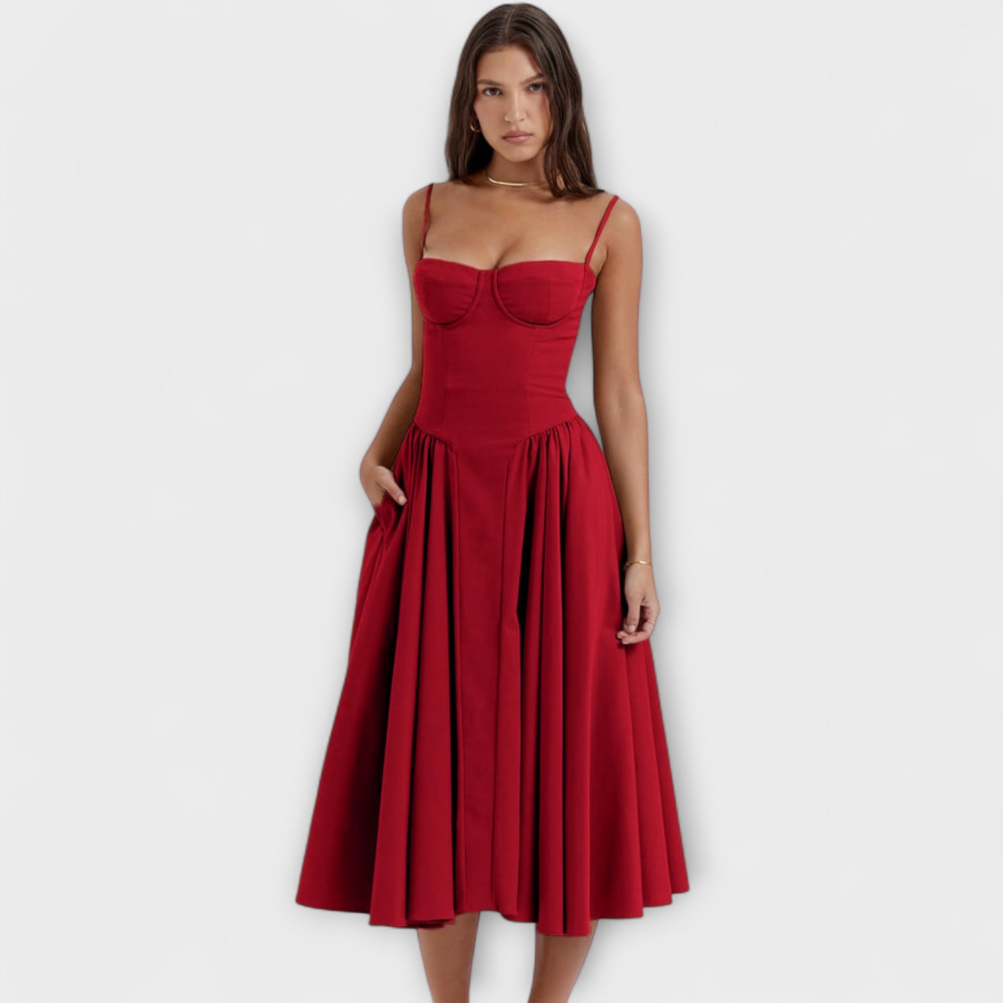 Rosalie - Elegantna bezrukavna korzetna haljina