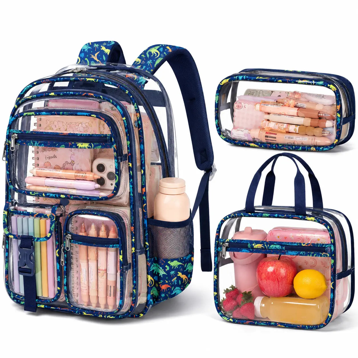 Fimibuke Waterproof Backpack Set – Includes School Bag, Lunch Box & Pencil Case, Lightweight, School Backpack Book Bag for Back-To-School Students,Back to School,Back to School Shopping,Travel Essentials