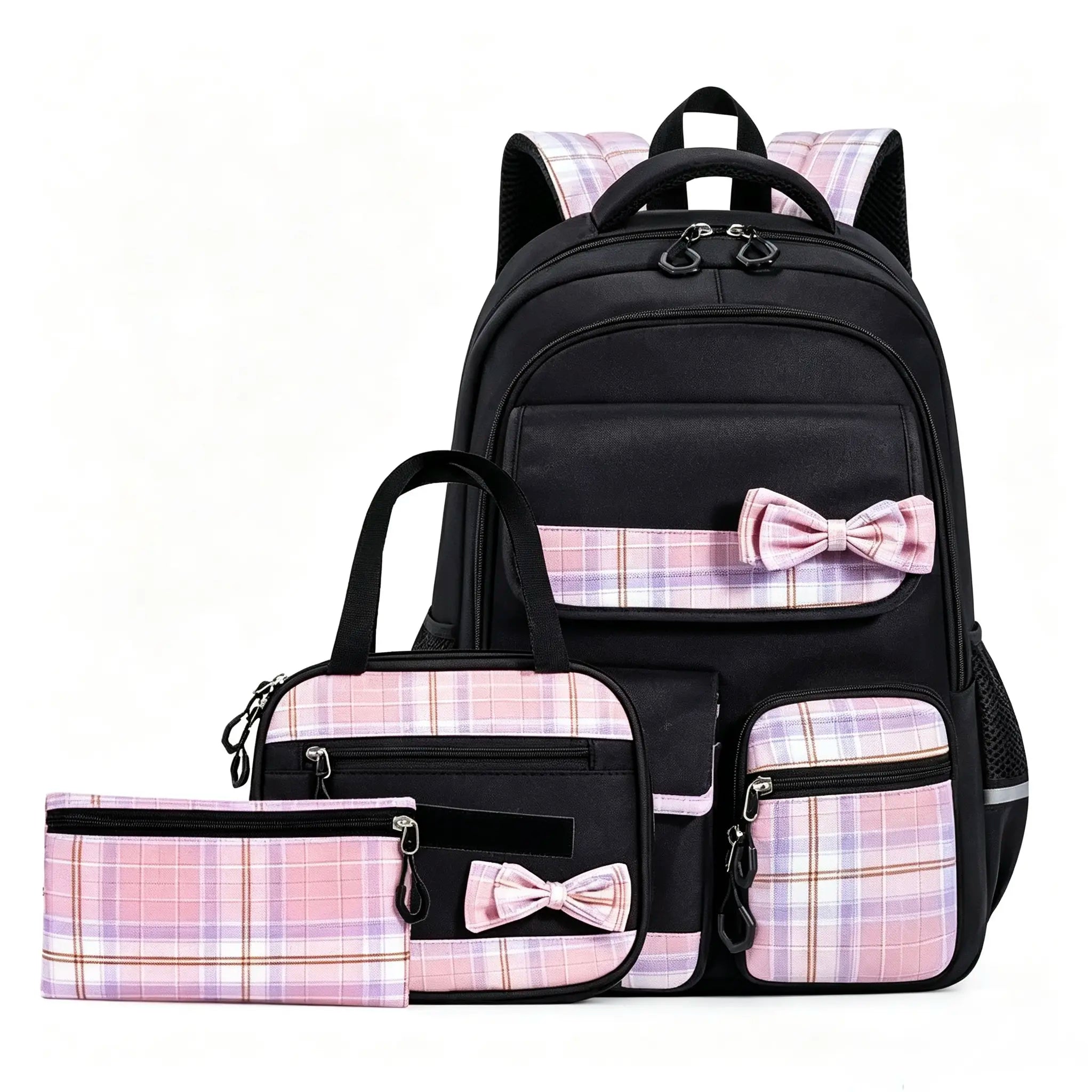 3PCS Waterproof Backpack for School,Oxford Cloth Bookbag Set with Lunch Box & Pencil Case,School Bag for Elementary Middle High School,Back to School Gift,Birthday'S Gift