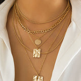 Ogrlica s Geometrijskim Ogrlicom od Metalne Lanca