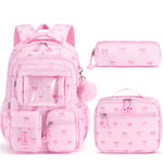 Fimibuke 3PCS Waterproof Backpack for School,Oxford Cloth Bookbag Set with Lunch Box & Pencil Case,School Bag for Elementary Middle High School,Back to School Gift,Birthday'S Gift,Back to School Shopping,Travel Essentials