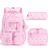 Fimibuke 3PCS Waterproof Backpack for School,Oxford Cloth Bookbag Set with Lunch Box & Pencil Case,School Bag for Elementary Middle High School,Back to School Gift,Birthday'S Gift,Back to School Shopping,Travel Essentials