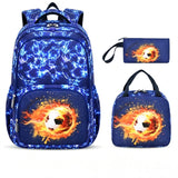 3PCS Waterproof Backpack for School,Oxford Cloth Bookbag Set with Lunch Box & Pencil Case,School Bag for Elementary Middle High School,Back to School Gift,Birthday'S Gift
