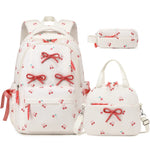 SIMILOVE 3PCS Backpack for School- Corduroy Girls Backpack with Lunch Bag & Pencil Case, School Bag for Elementary Middle High School,Back to School Gift,Birthday'S Gift, Backpacks for School, Bookbag