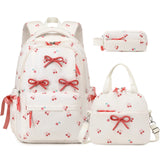 SIMILOVE 3PCS Backpack for School- Corduroy Girls Backpack with Lunch Bag & Pencil Case, School Bag for Elementary Middle High School,Back to School Gift,Birthday'S Gift, Backpacks for School, Bookbag