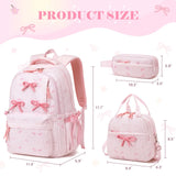 SIMILOVE 3PCS Backpack for School- Corduroy Girls Backpack with Lunch Bag & Pencil Case, School Bag for Elementary Middle High School,Back to School Gift,Birthday'S Gift, Backpacks for School, Bookbag